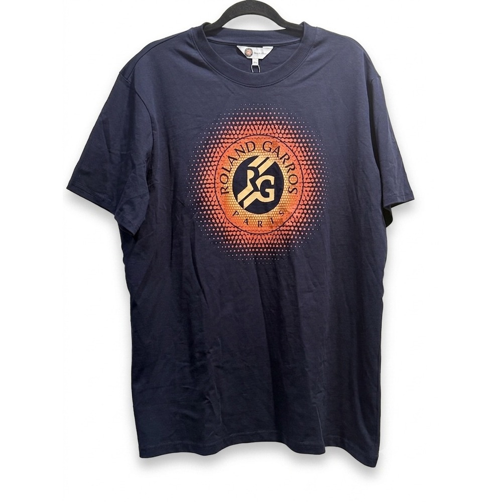 Roland Garros Paris French Open Tennis Graphic T-Shirt Navy Blue XXL NWT